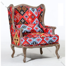 엔틱인테리어 북유럽풍 1인용쇼파 레트로풍 고품격 빈티지 인테리어 카페쇼파 고급스러운 인테리어 의자 패브릭 1인용, F