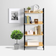 합판 빌라 이동형 책장 다이소 안방 가로형 책장 책서랍장 학원 만화책 원룸 책장 4단, 심플 책장선반 4단 블랙