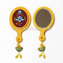 한지 손잡이거울만들기 DIY 한지공예 만들기세트 두리한지공방, 타원손거울(2)_노랑