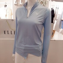 엘르골프 깔끔하고기능성이좋은 여성냉감소매 목크넥반집업티셔츠 6I-45411820