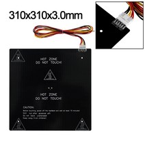 뜨거운 침대 310*310*3.0mm 24V 6PIN 케이블 RepRap PCB 알루미늄 열 침대 + LED 저항 + 3D 프린터 부품 mk, 01 without cable