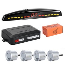 포터후방센서 사각지대 후진음 지게차후방감지기 Parktronic-자동차 Led 주차 센서 키트 자동 감지기 디스, 07 silver sensors