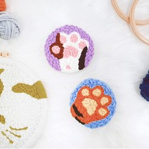 펀칭니들 실십자수 초보자 집콕취미 DIY 자수키트, 펀치니들(원형), 동물, 천사 거위