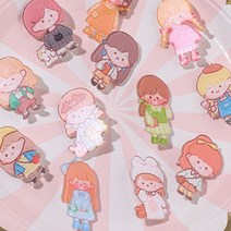 귀여운 캐릭터 뱃지 가방 브로치 장식 패션 아크릴 옷핀 필통 악세사리