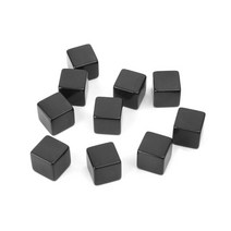 10pcs 16mm 블랭크 주사위 블랙 아크릴 큐브 보드 게임 아이 장난감 DIY 재미 및 교육, 검은색