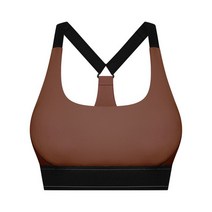 로고가 있는 미디엄 임팩트 에어리프트 슈트 업 브라 조절 가능한 스트랩 레이서백 스무딩 스포츠 탈착식