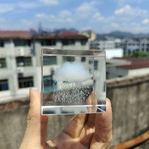 스탈 볼 내부 조각 투명 사랑 심장 구름 문 홈 스마스 선물 사진 소품, 01 Rain_03 4cm