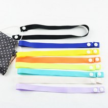 마스크스트랩 목걸이 헤링본 똑딱이 전 연령 자체제작, 검정, (60cm)