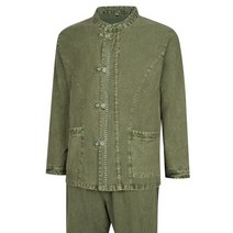 남성 간절기 프리미엄 생활한복 상하의 세트 SS-HBA-M5-카키