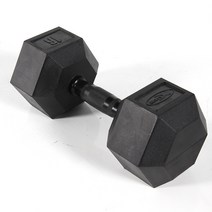 바디엑스 [낱개] 육각아령 고무덤벨 16kg 블랙그립 네츄럴고무