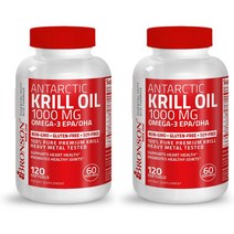 Bronson Antarctic Krill Oil 브론슨 남극 크릴 오일 1000mg 120소프트젤 2팩, 1개, 1