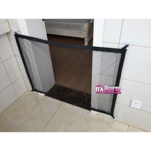매쉬망 실내 반려견 울타리 방묘문 애완동물 울타리, 검은 색