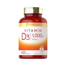 Carlyle비타민D31000IU400Softgels 소프트겔Non-GMO글루텐 프리Formula 포뮬러25mcg, 400개(1팩)