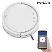 [리모컨 필요없이 모두 APP로! ] HOMEVIZ 흡입 & 물걸레 로봇청소기 다양한 청소 모드 + 3 년 AS 보증, 본품 화이트