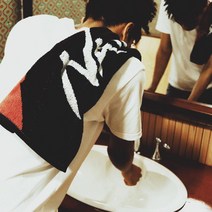 NANGA 로고 페이스 타올, BLU