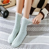 수면 양말 단색 따뜻한 부드러운 워머 보온 촉감 극세사 삭스