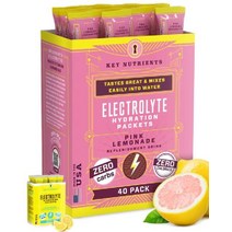 키뉴트리언츠 KeyNutrients의 운동 전 + 전해질 파우더 BCAA 블렌드 파우더가 함유된 맛있는 딸기 레모네이드 프리운동 - 프리워크아웃 여성 크레아틴이 남성, 핑크 레모네이드, 0.15온스(40팩)