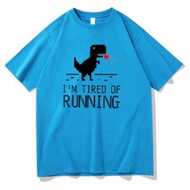 아두이노 Frontend 프로그래머 셔츠 Chrome Dino Geek 해커 코더 선물 웹 개발자 Tshirt Mens Cotton Tee I, 03 Light Blue_03 L
