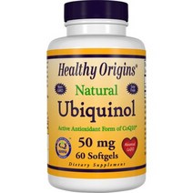 건강보조식품헬시오리진스 내추럴 유비퀴놀 50mg 60정 소프트젤 코엔자임Q10 코큐텐, 1개