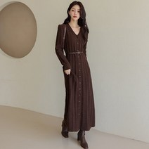 DRN397 울 꽈배기 맥시 원피스