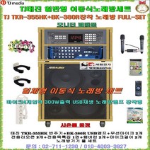 태진미디어 TKR-355HK+USB지원앰프 장착 일체형노래방세트/이동형노래방반주기세트/USB플레이어 앰프내장/300W출력/팬션-휴계실-회관-요양원-가정집-문화센타용 노래방풀세트, 무선마이크 타입(대형리모콘 포함)