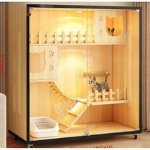 고양이호텔 화장실 호텔장 조립식 고양이빌라, 120x60x120cm우드C