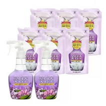 샤프란 꽃담초 섬유탈취제 400ml x 2 + 리필 320ml x 6 (자스민꽃), 6개