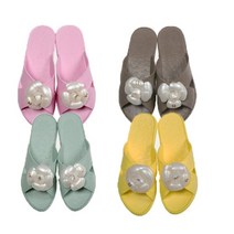 UZU739914플라워거실화 E.V.A 다용도슬리퍼 층간소음방지 신발, 브라운