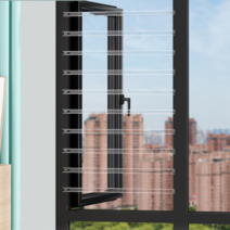 창문 복도 아파트 방범창 블라인드 격자 투명한 셀프, 외부개방창 투명가드레일 0~30