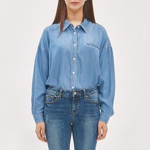 잠뱅이 여성 드롭숄더 데님셔츠 라이트블루 AK1DDH61-LB