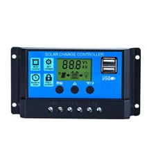 태양 전지 컨트롤러 자동 식별 듀얼 USB 충전 배터리 전압 조정기 10A 20A 30A 12V 24V, 1.파란 - 10A