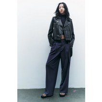 독일 자라 ZARA 지퍼 디테일 가죽 재킷