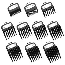 금속 클립이 있는 Wahl용 클리퍼 가드-1/16인치 ~ 1인치(1.5-25MM) Wahl용 10PCS 프리미엄 전문 헤어 커팅 가이드 Wahl용 수염 트리머 가드 빗 부착물(검정), Multi-colored