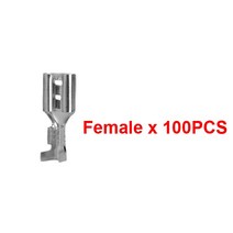 암컷 스페이드 콜드 크림프 터미널 커넥터 자동차 스피커 전선 세트 플러그 스프링 2.8mm 6.3mm 00 개, 06 Silvery-Female_0 2.8mm