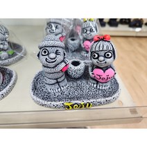 Jeju(제주) 돌하르방 해녀 펜꽂이(I Love you) 장식인형(12.5cm x 8cm)