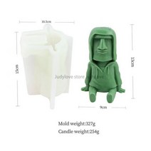 몰드 틀 금형 이스터 아일랜드 모석상 콘크리트 실리콘 휴대폰 홀더 DIY 공예 제작 펜, 라이트 그레이
