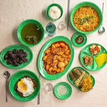 주방114 추억의 떡볶이 분식집 레트로 멜라민 접시, 1개, 타원접시 11인치