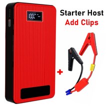 자동차 점프 스타터12V 자동차 점프 스타터 8000mAh 보조베터리 자동 시작 장치 800A 배터리 부스터 비상, 02 Starter And Clips