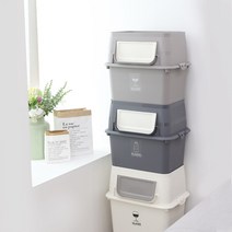 비교할 수 없는 튼튼함 탱크 분리수거함 쓰레기통 40L 50L 적재가능, 탱크_40L, 브라운