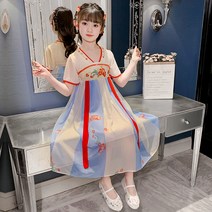 예쁜 개량 생활 계량 한복 여자 여름 소녀 의상 스커트 쉬폰 공주 스커트