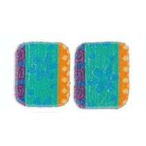 재사용 가능한 접시 스크러버 스폰지 세트 - 긁힘 방지 수세미 패드 및 스크러빙 천 천연 유기농 면 섬유로 제작 주방 욕실 및 가정용 청소용 식품 등급 경화제 코팅 (2), 2