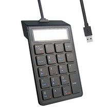 Sunreed 2 in 1 USB 숫자 키패드 계산기 19 키 숫자 패드 키보드 노트북 PC 애플용 윈도우 OS 맥 OS 및 크롬 OS와 호환 = 키 포함, Black-A