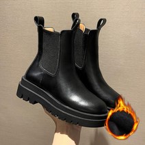 여자 FW 검정워커 키작녀 첼시 보온 워커