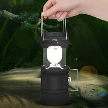 ecolucky 쏠라 충전식 LED 캠핑랜턴 18650충전지포함 휴대폰도충전 슬라이드식, 쏠라 캠핑랜턴