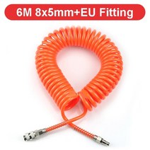 에어 레귤레이터 Pu 8mm x 5mm 폴리우레탄 공기 압축기 호스 튜브 eu 피팅 유연한 도구 커넥터 스프링 나선형 파이프 85, [04] 6M-8X5 w EU