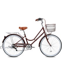 K2BIKE 클래식 여성용자전거 쉘리24인치 7단, 쉘리24형 브라운, 미조립+소형공구