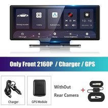 블랙박스 룸미러 1026 quot대시캠 후방 카메라 와이파이 카플레이 및 안드로이드 자동 4K DVR GPS 네비게이션 비디오 레코더 대시 보드 듀얼 렌 24 시간 주차 AUX, Single LenXGPS XHWK+128G TF Ca