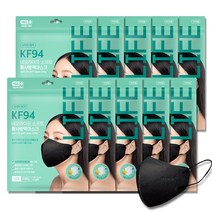 네오라이프 황사방역마스크 kf94 블랙 5매입 2D 새부리형, 10개