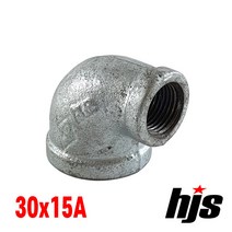 철 이경엘보 30x15A / 이경 엘보 배관 자재 부속 소켓 연결 나사 보일러 수도, 1개