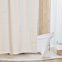 프리미엄 욕실 패브릭 방수 샤워커튼 (메탈집게링 증정), 롤리도트